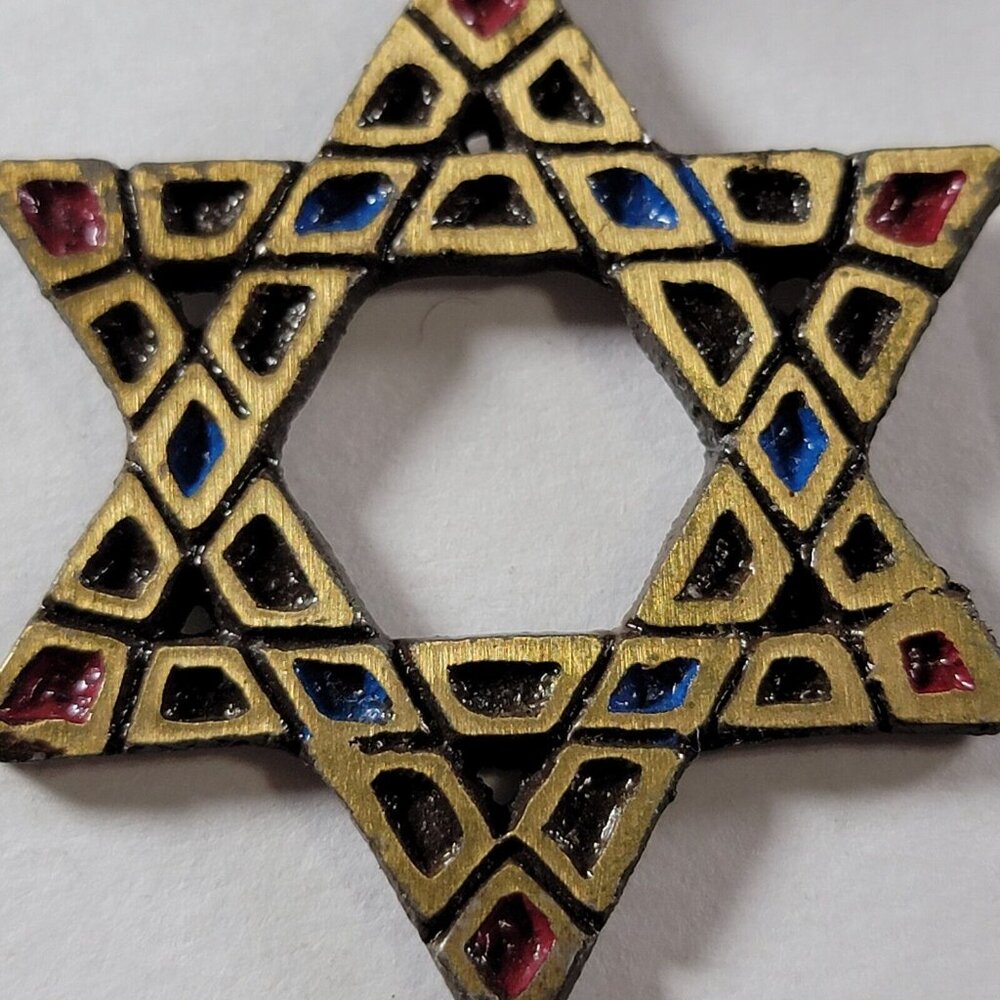 Star Of David Pendant With Red Outer Points And B… - image 3
